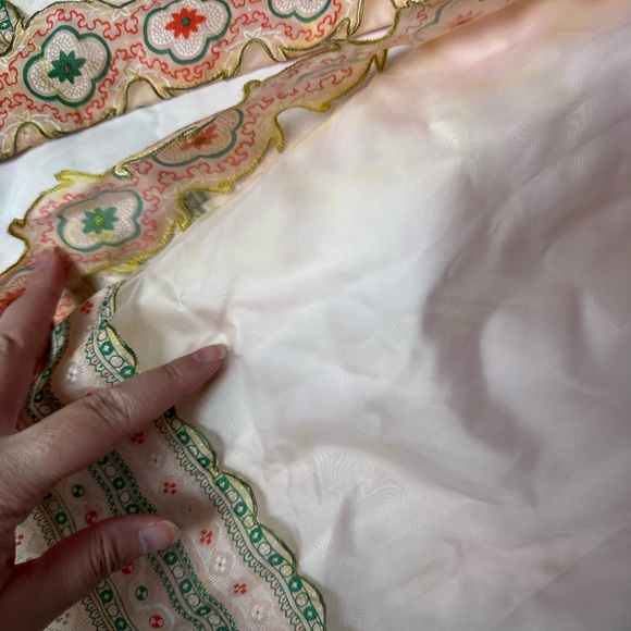 Vintage 60s Pink Floral Party Dress Formal Gown MCM - Picture 6 of 7